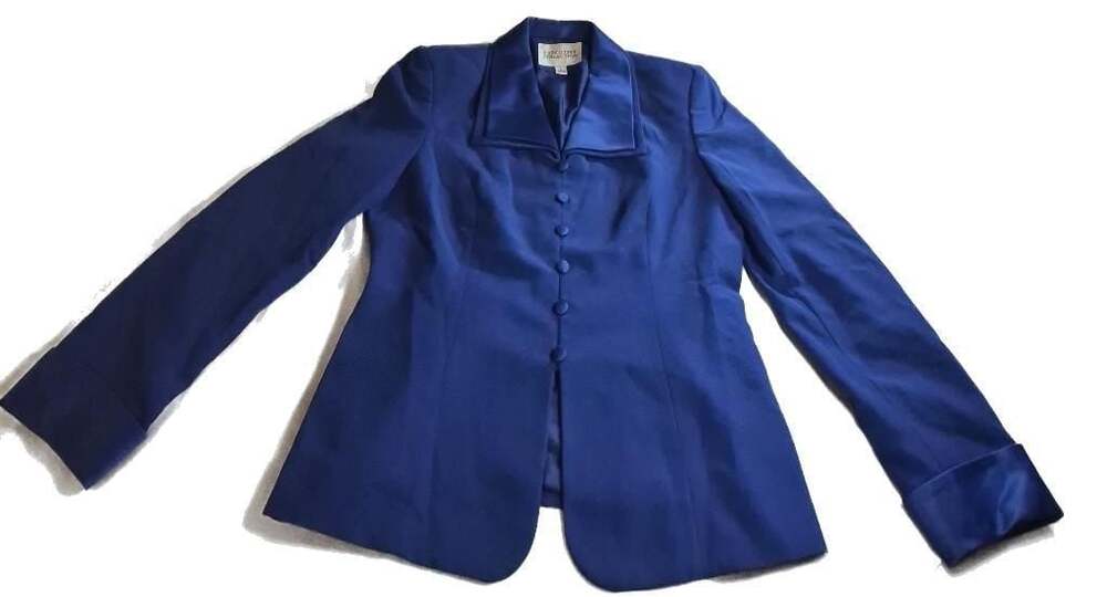 Executive Collection Royal Blue Button-Front Blazer Jacket